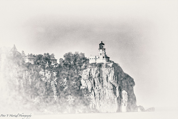 Split Rock Lighthouse-artistic-Black and white  artistic PVH