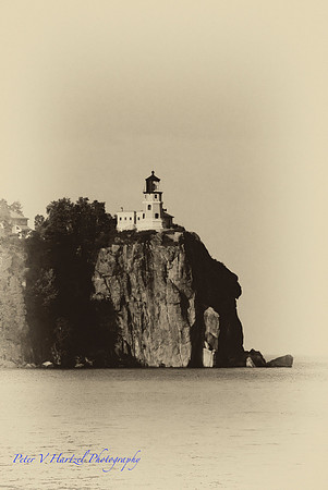 Split Rock Ligthouse B+W old style print